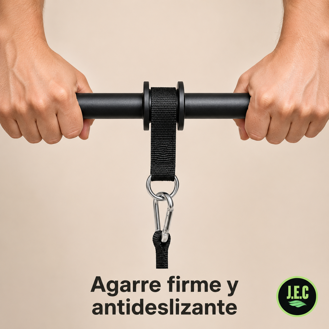 Barra Con Correa Para Discos Entrenamiento Ajustable JEC-2