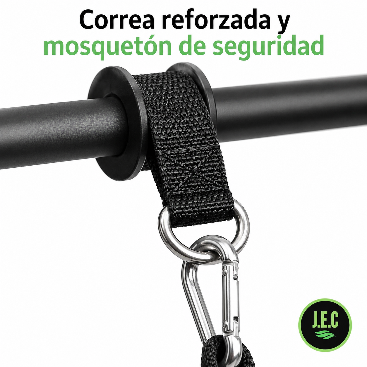 Barra Con Correa Para Discos Entrenamiento Ajustable JEC-3