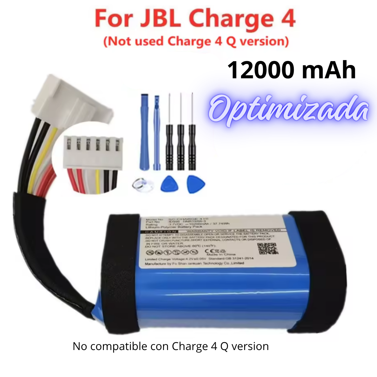 Bateria de reemplazo 12 000 mAh para JBL Charge 4-2