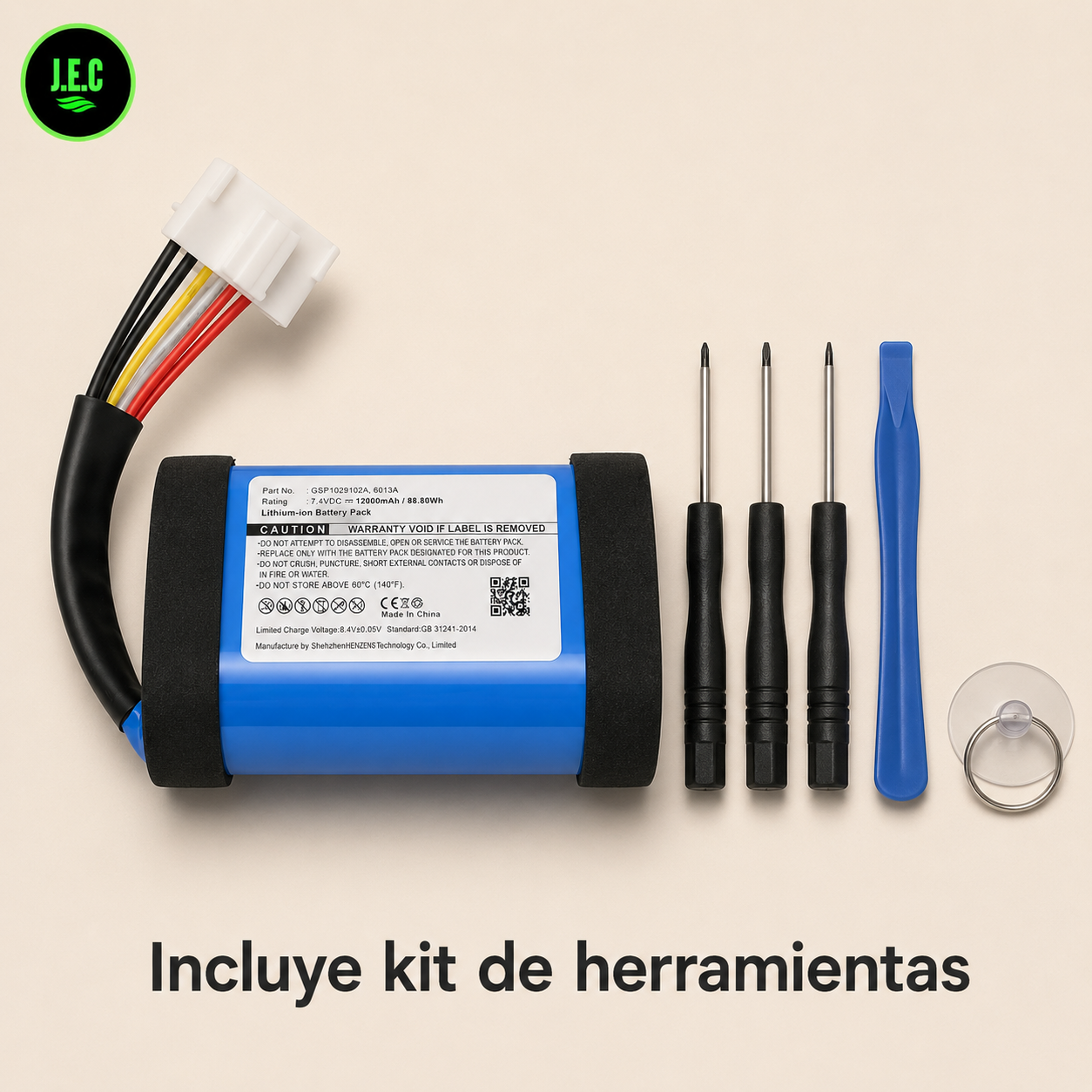 Bateria de reemplazo 12 000 mAh para JBL Charge 4-2