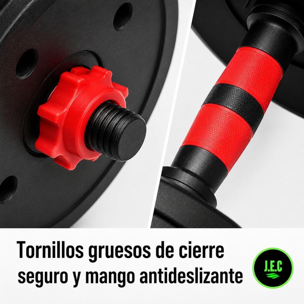 Set de Pesas Ajustables 20 Kg Convertible en Barra y Kettlebell-3