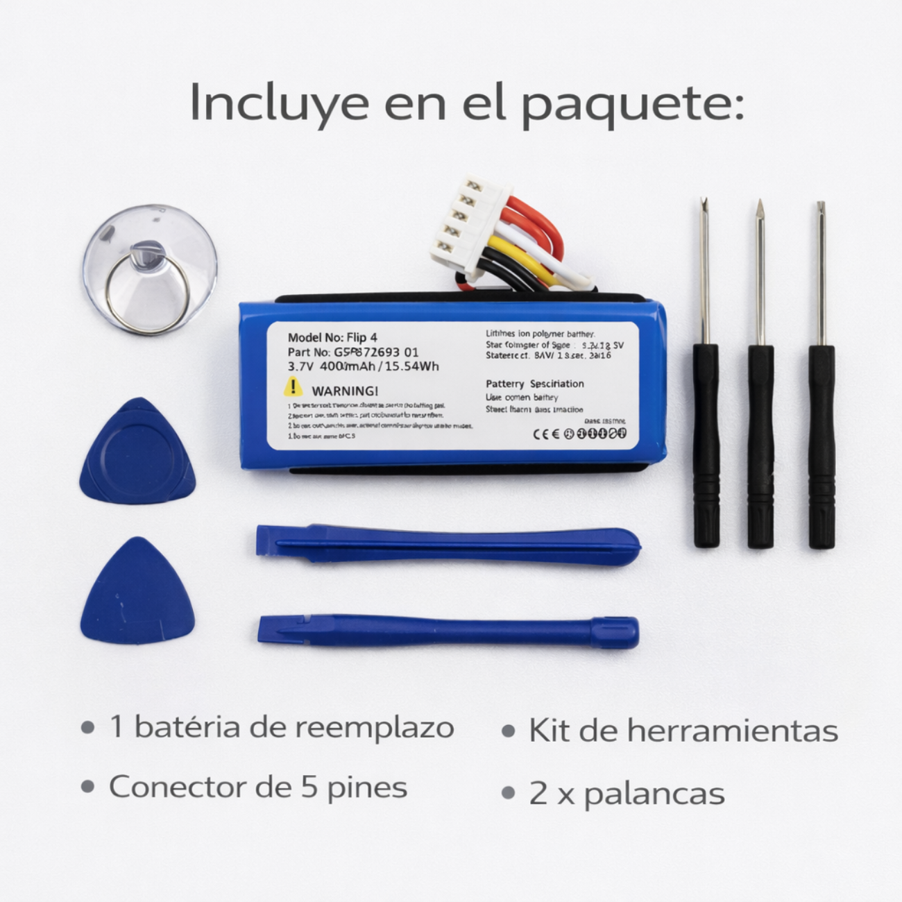Batería de reemplazo JBL Flip 4 + kit de herramienta -4