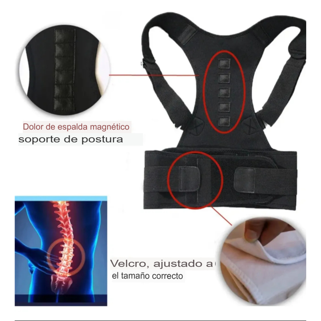 Corrector de postura lumbar unisex para gimnasio y peso-5