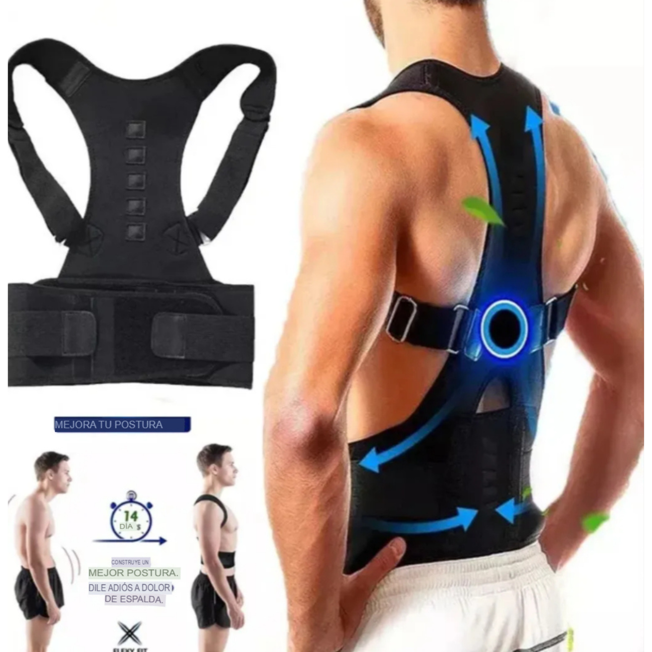 Corrector de postura lumbar unisex para gimnasio y peso-6