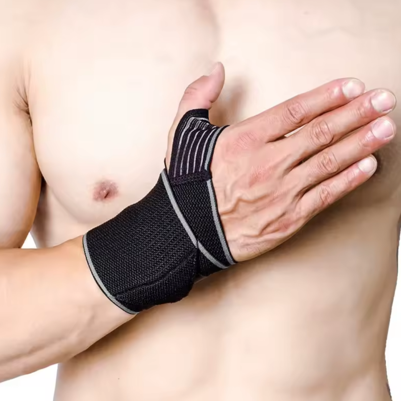 Muñequera Elástica Ajustable Con Soporte De Pulgar Fitness-3