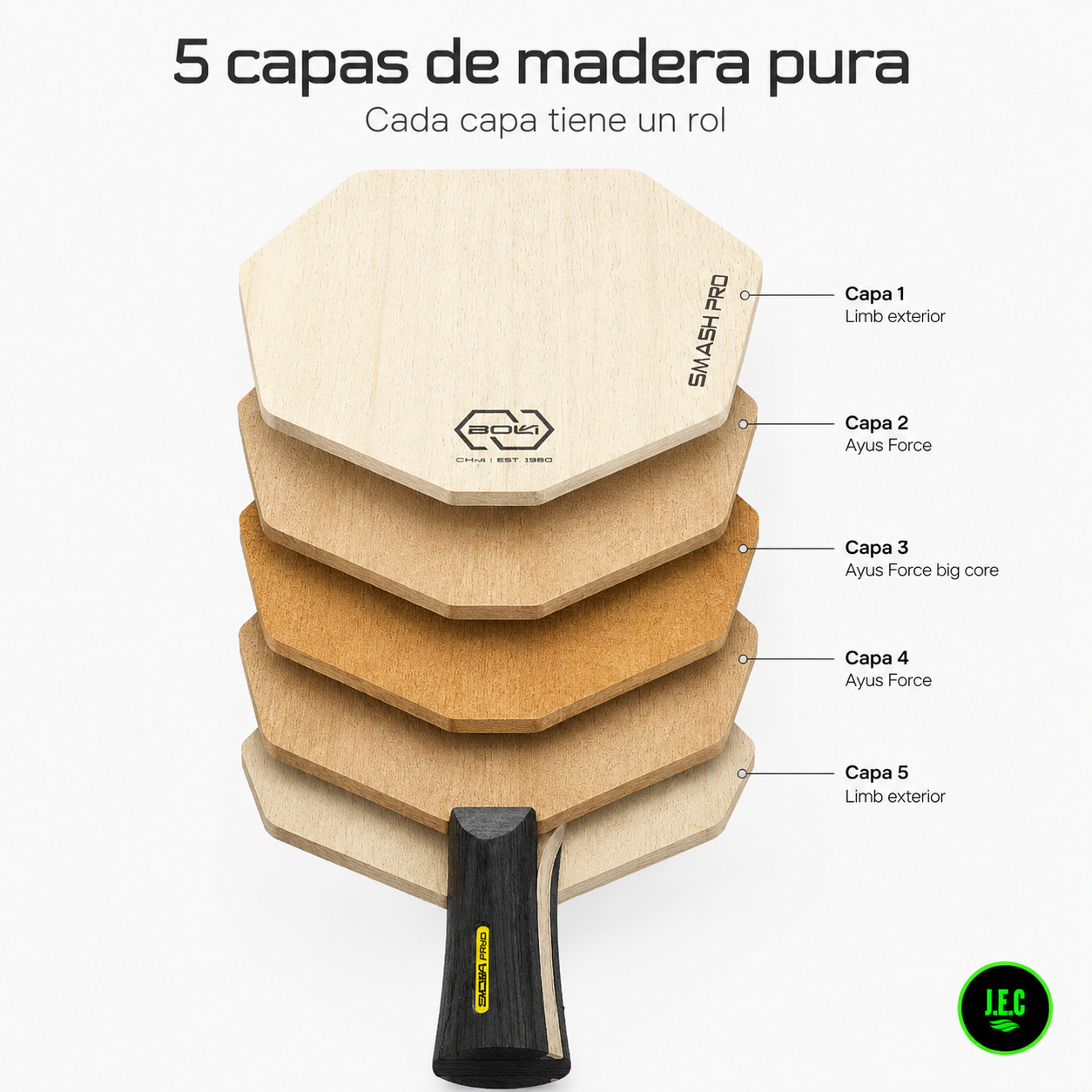Pala de madera Hexagonal Profesional 5 Capas Ligera Control-2