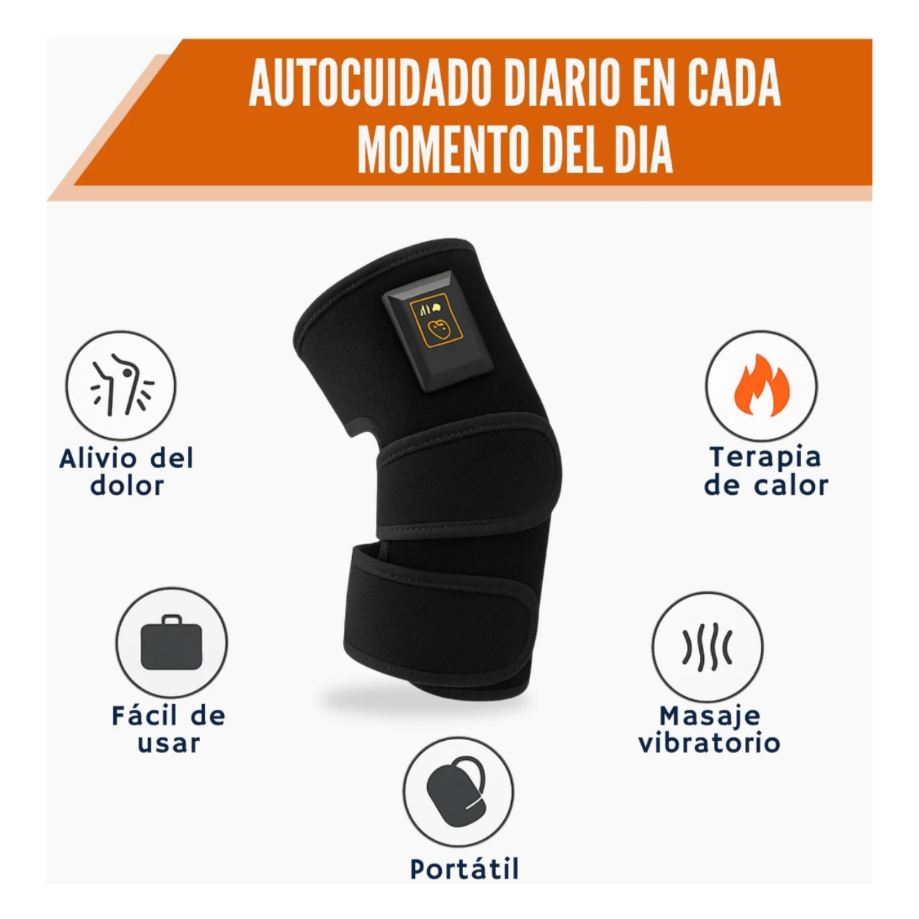 Rodillera Térmica Masajeadora Inalámbrica Alivio De Dolor Articular-2