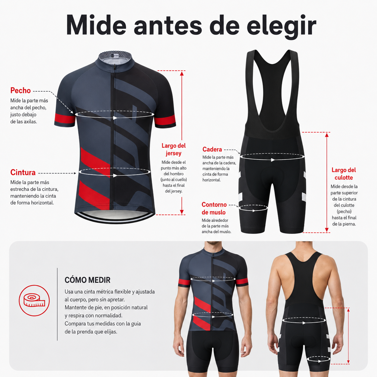Conjunto ciclismo jersey + culotte con badana de gel-8