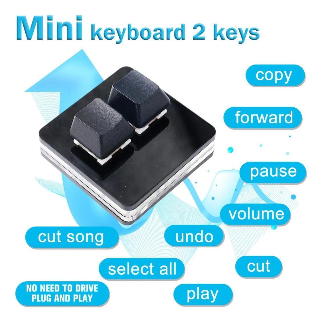 Mini Teclado 2 Botones, Programable, Copiar-pegar, Usb Rgb-2