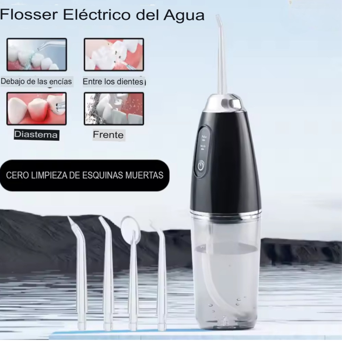 Irrigador Dental Eléctrico Portátil Con 4 Boquillas-1