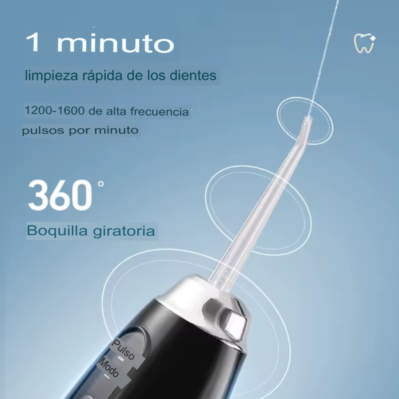 Irrigador Dental Eléctrico Portátil Con 4 Boquillas-3