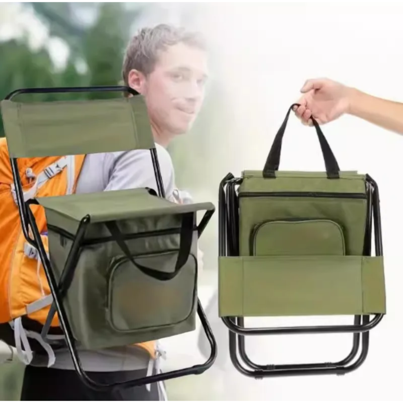 Silla Plegable Camping Con Cooler Térmico Pesca Outdoor-3
