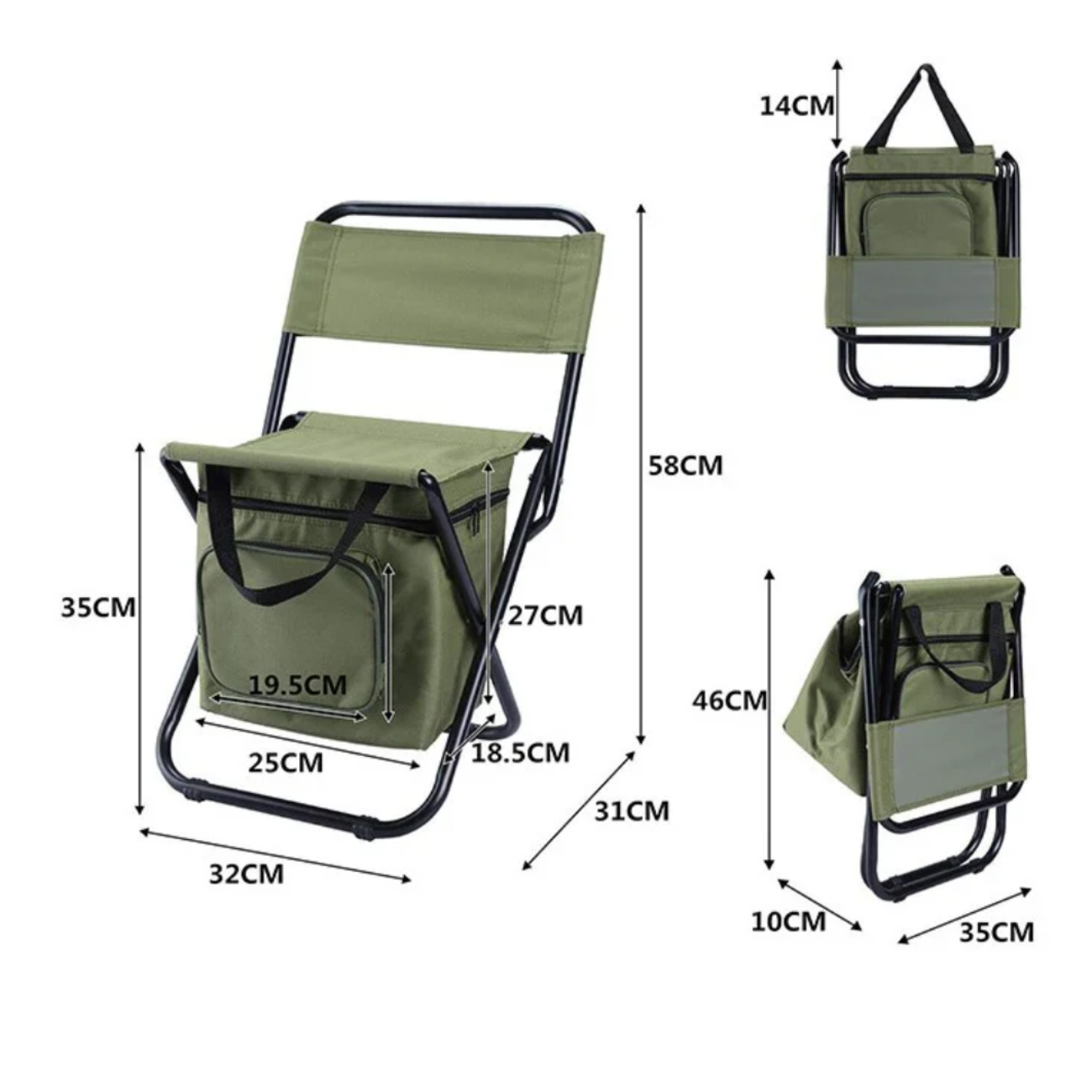 Silla Plegable Camping Con Cooler Térmico Pesca Outdoor-5