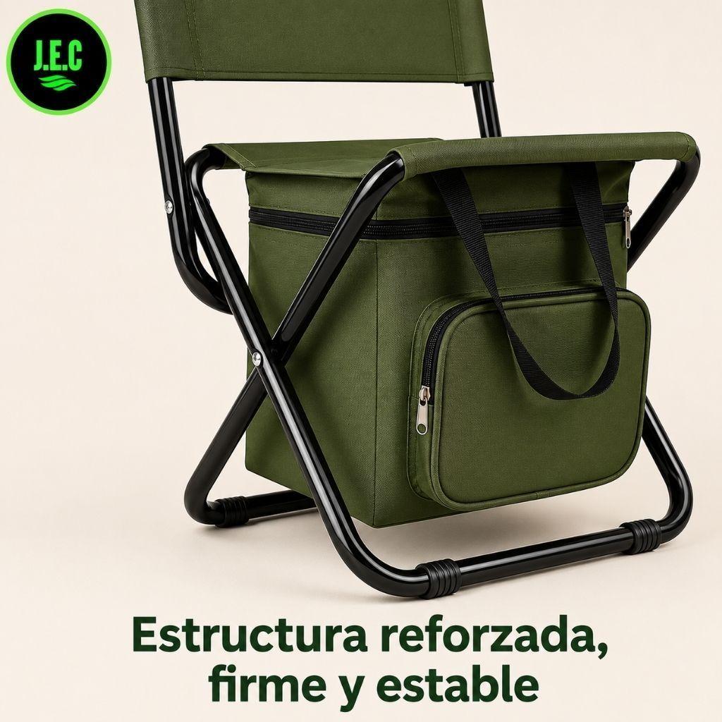 Silla Plegable con Cooler Térmico, Resistente y Duradera-2