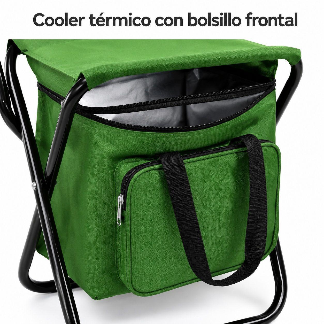 Silla Plegable con Cooler Térmico, Resistente y Duradera-3