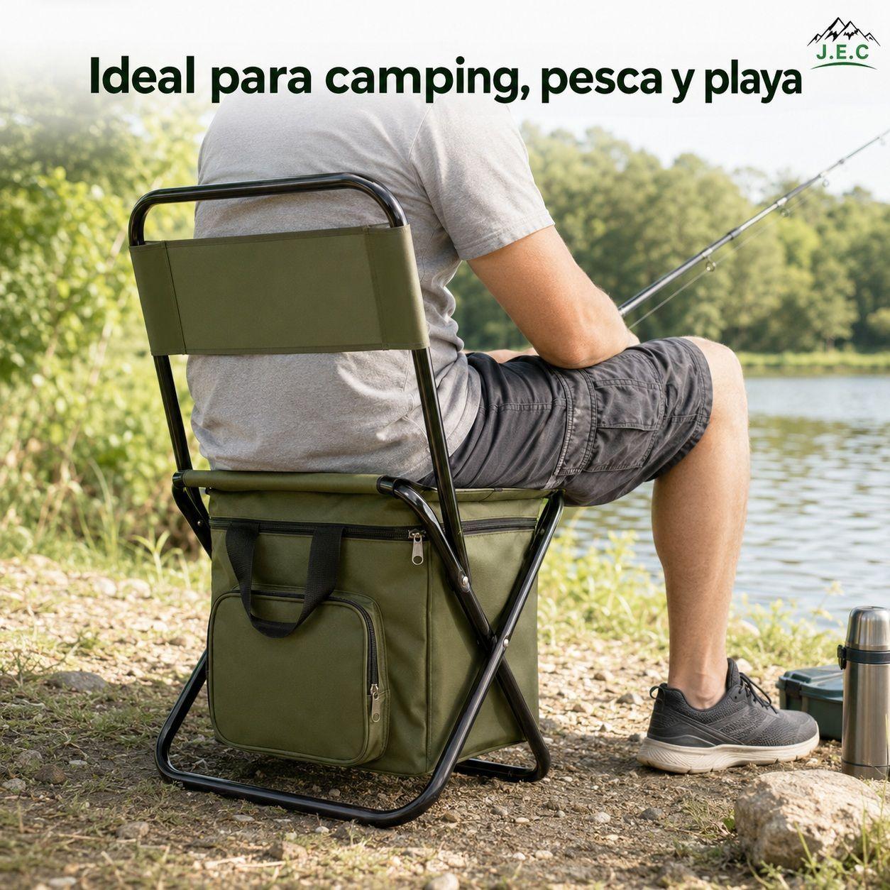 Silla Plegable con Cooler Térmico, Resistente y Duradera-4