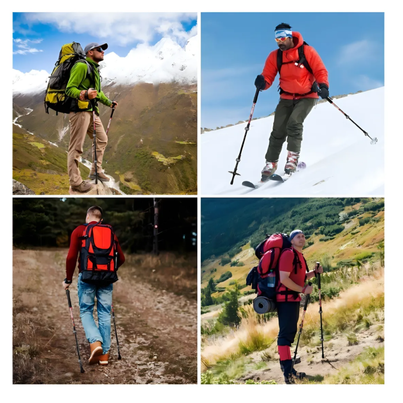 Bastón Senderismo 2 Tramos Adaptativo Anti-shock Aluminio-3