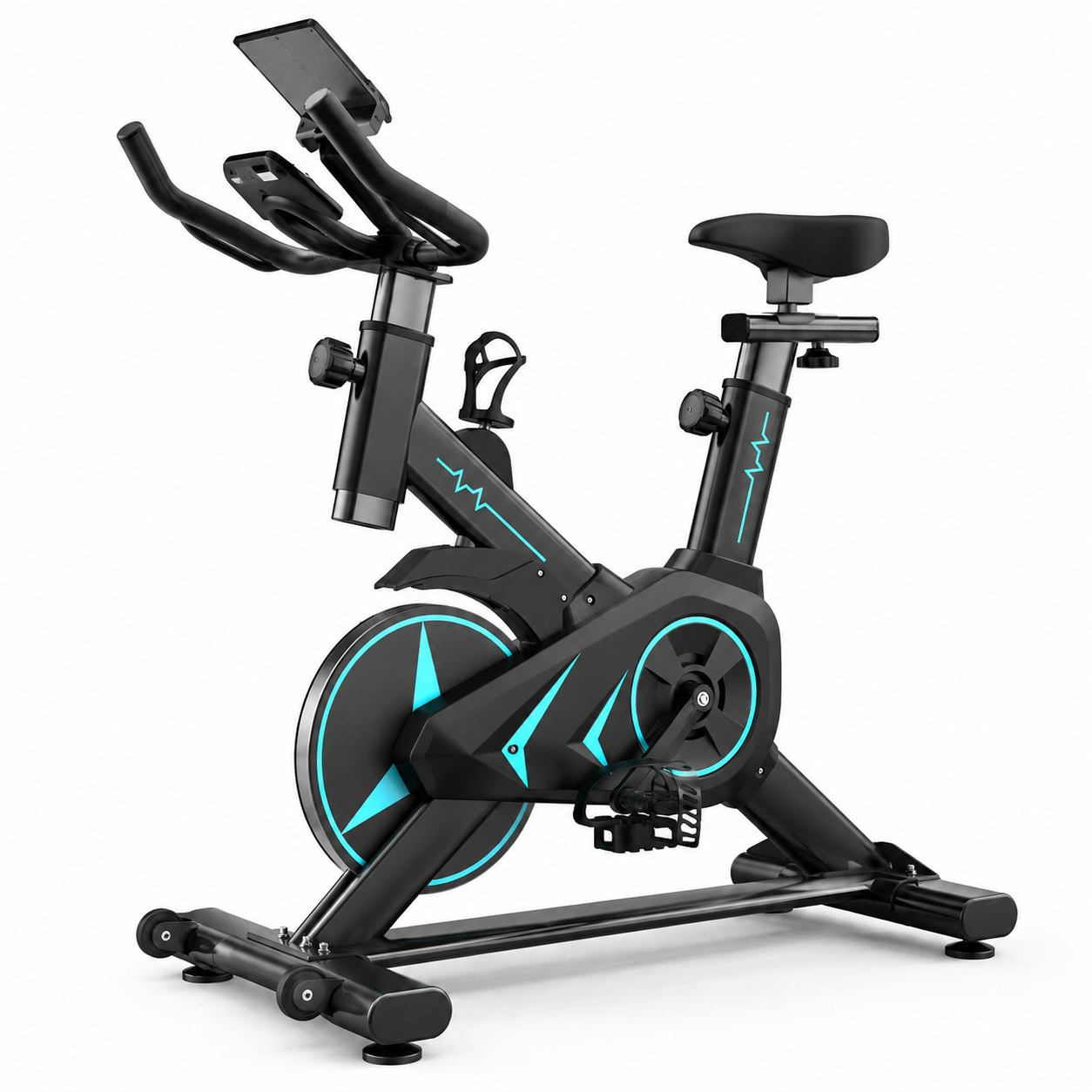 Bicicleta Estática Spinning con Pulsómetro y Soporte-0