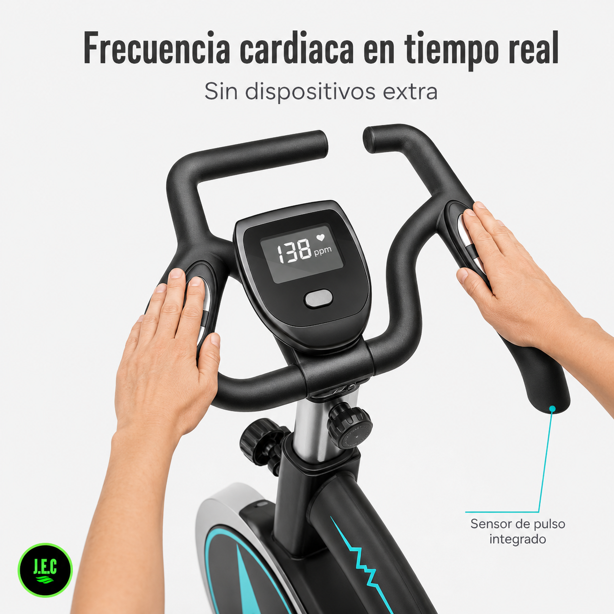 Bicicleta Estática Spinning con Pulsómetro y Soporte-2