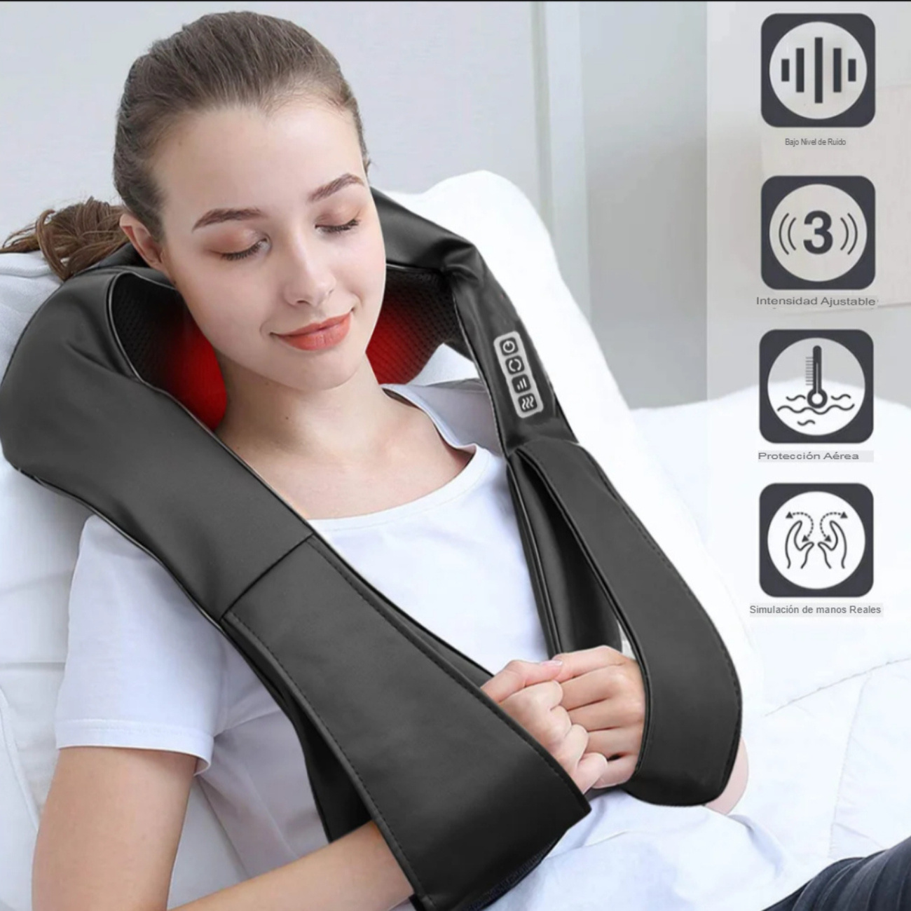Masajeador Cuello Y Hombros Eléctrico Con Calor Portátil-1
