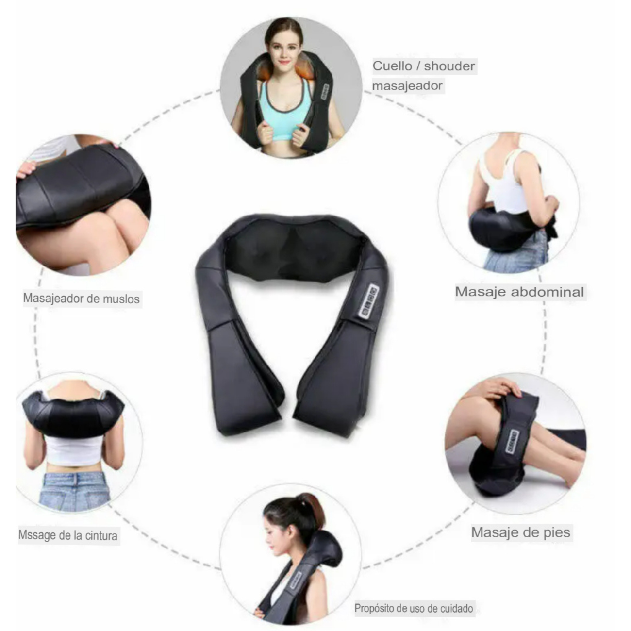 Masajeador Cuello Y Hombros Eléctrico Con Calor Portátil-3