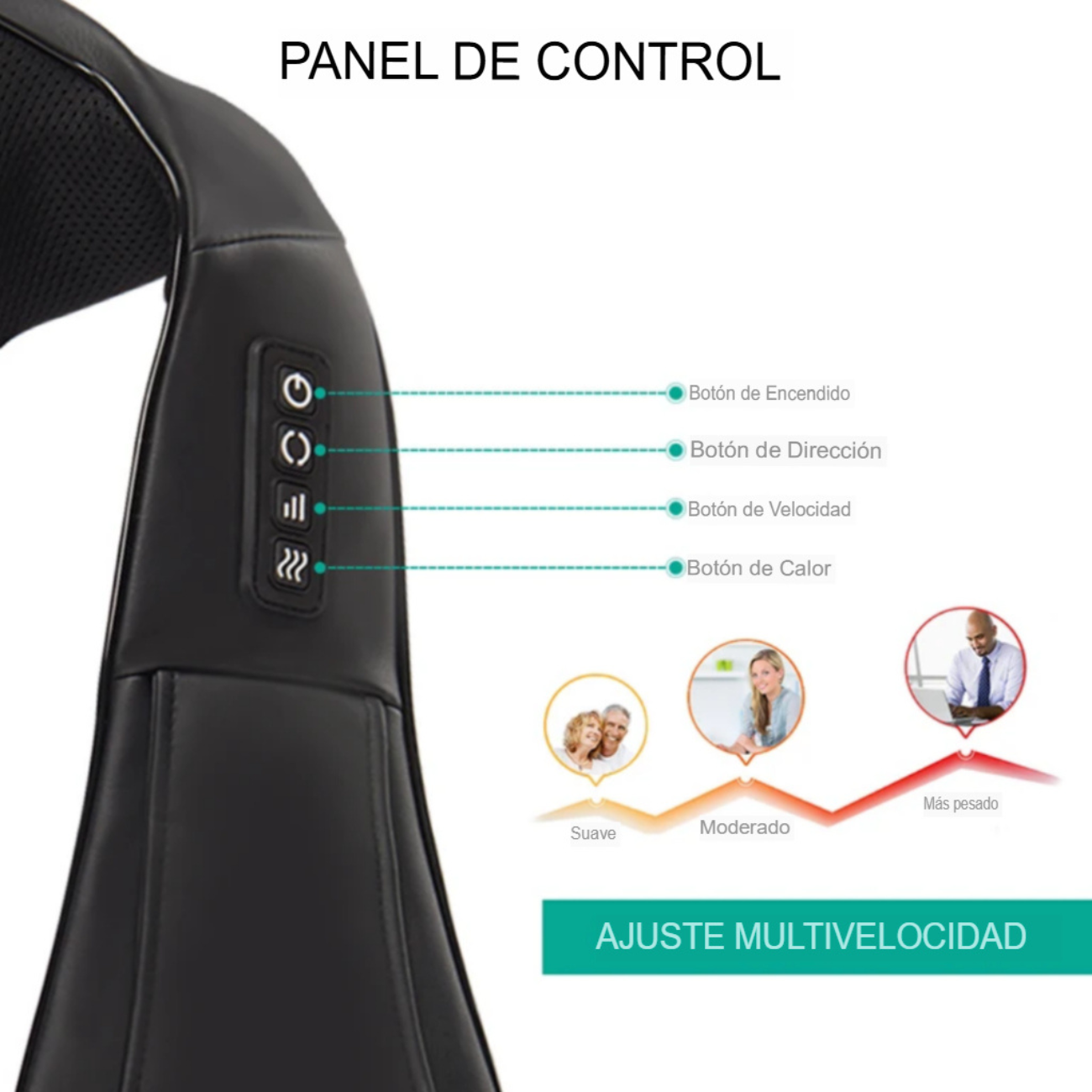 Masajeador Cuello Y Hombros Eléctrico Con Calor Portátil-4