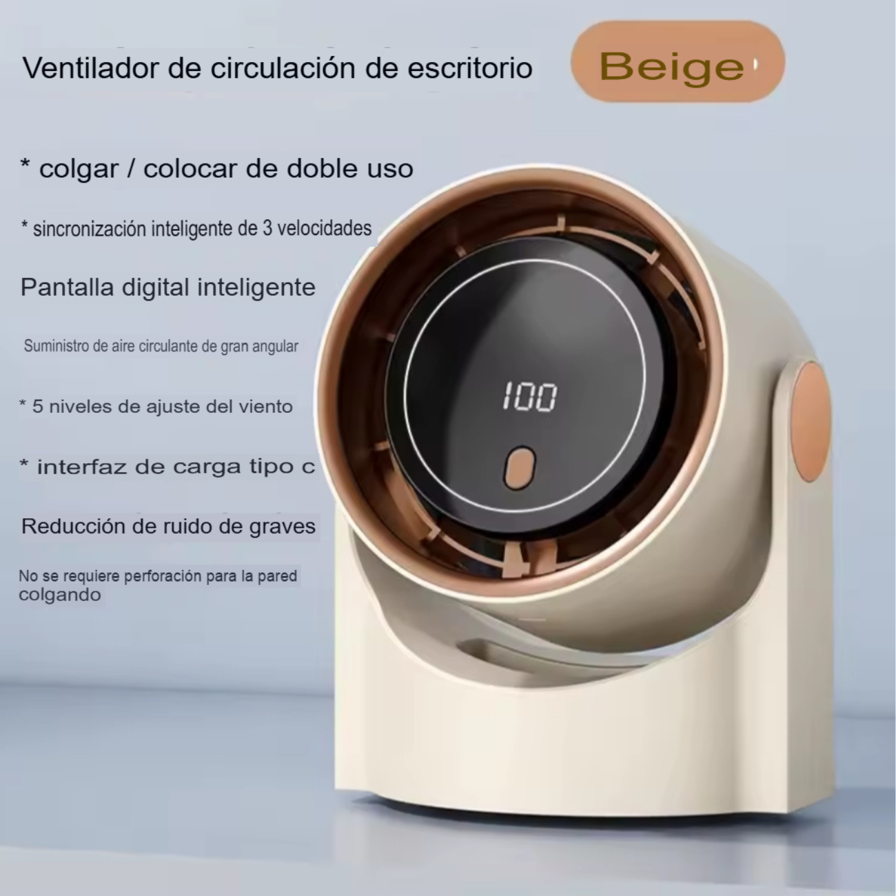 Mini Ventilador De Escritorio Potente Recargable Silencioso-2