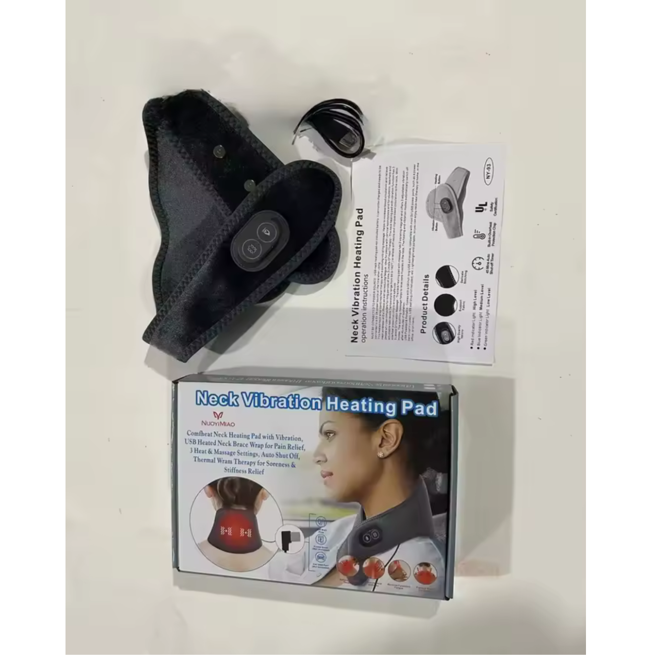 Almohadilla Térmica Con Vibración Para Cuello Masajeador -2