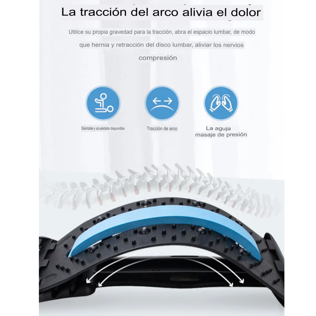 Estirador De Espalda Con Masaje Y Ajuste De Altura ergonómico-2