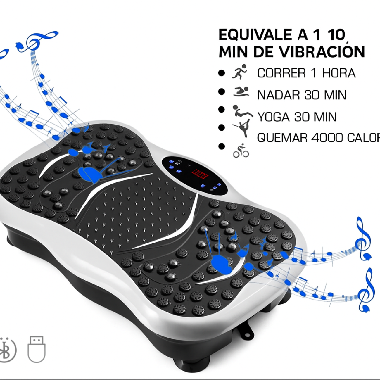Máquina Vibratoria Quema Grasa  3 Modos + Bluetooth-3