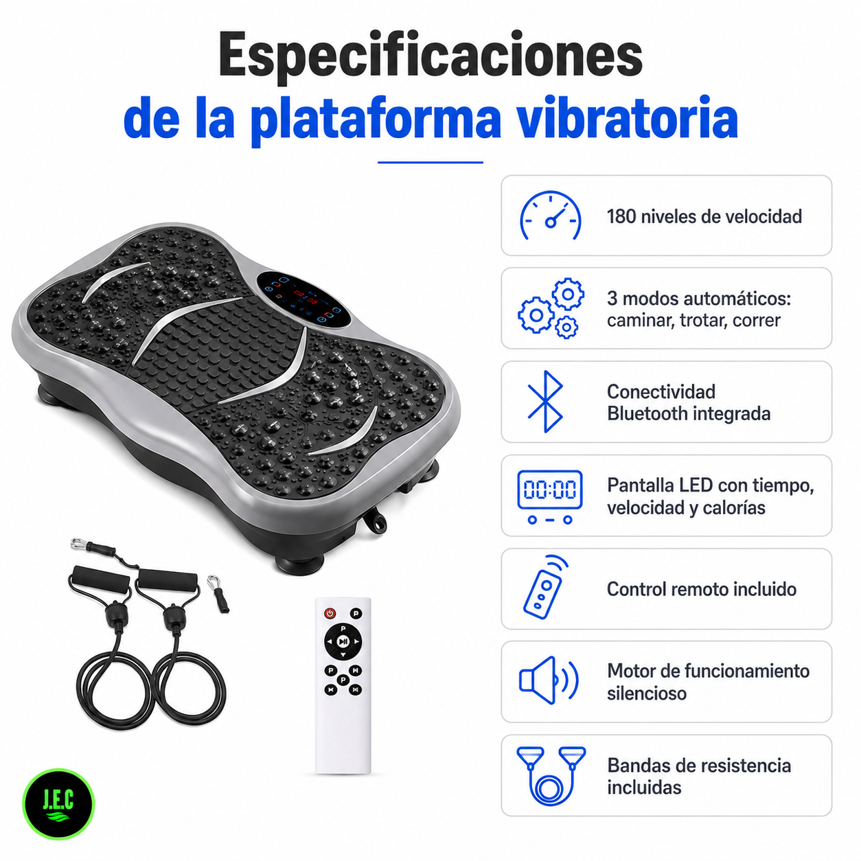 Plataforma Vibratoria 3 en 1 Bluetooth y Niveles Silenciosa-5