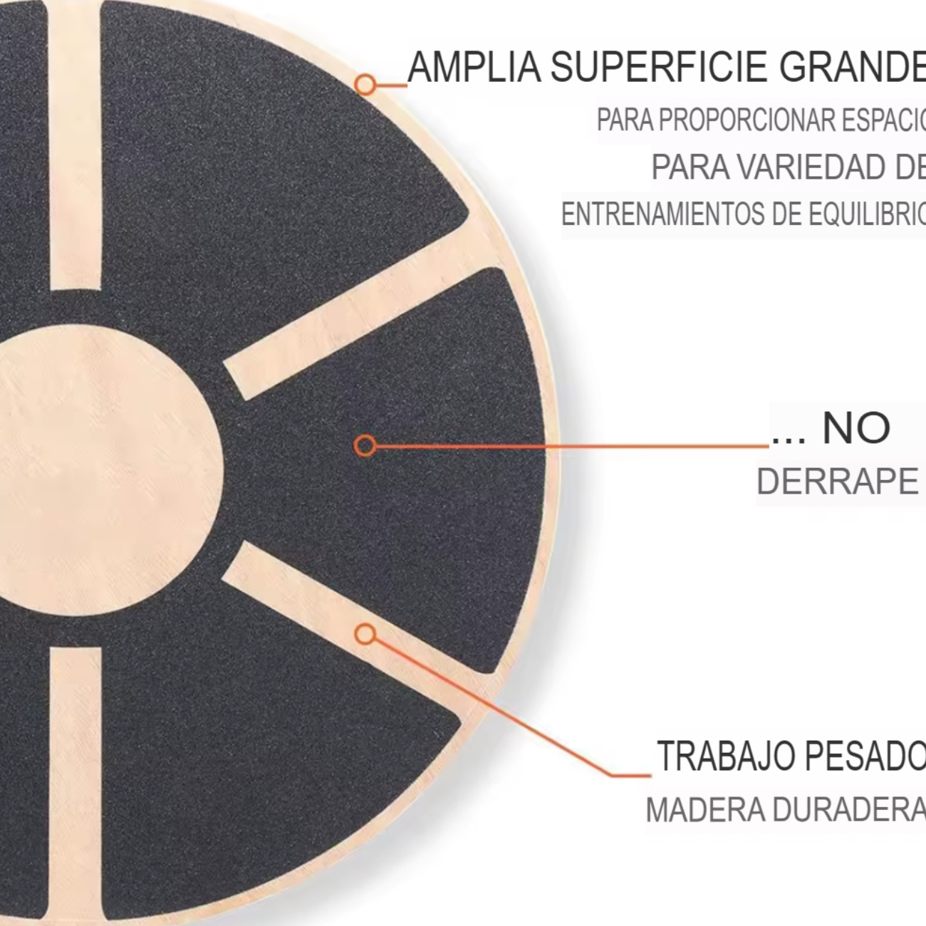 Disco Tabla De Equilibrio De Madera Con Goma Antideslizante-2