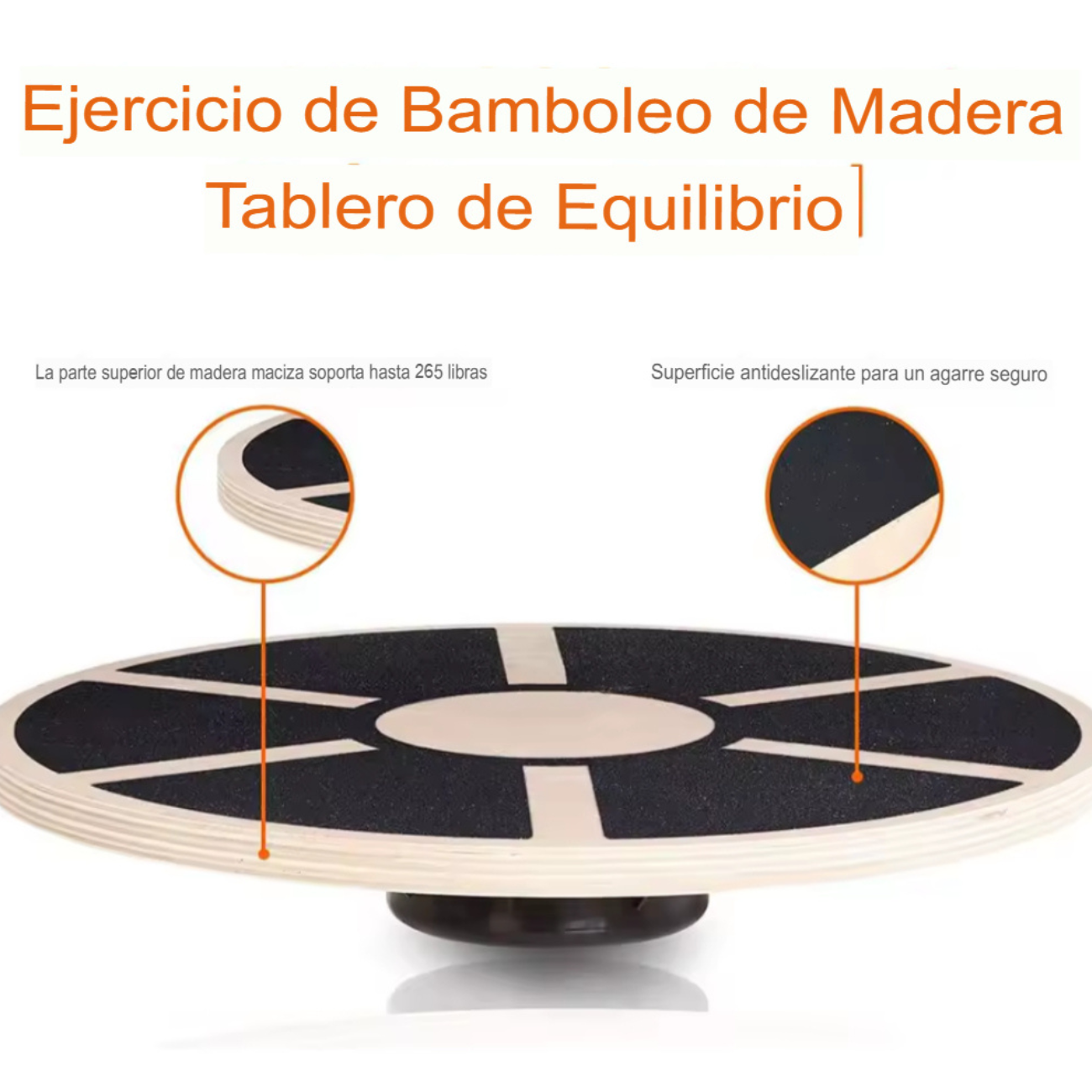 Disco Tabla De Equilibrio De Madera Con Goma Antideslizante-3