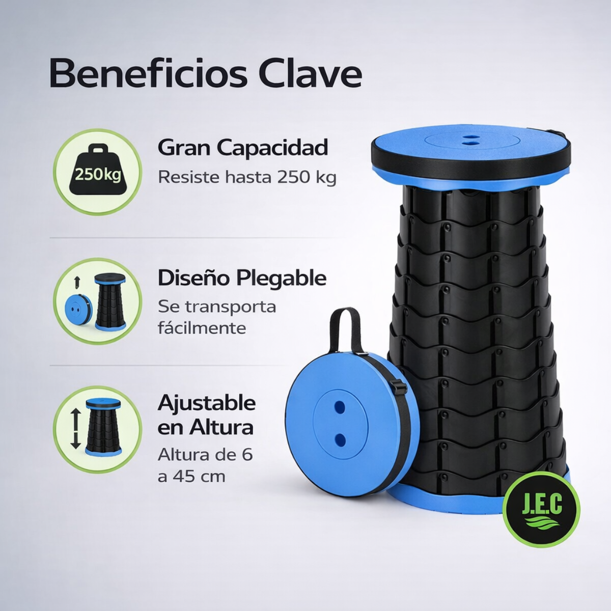 Silla Retráctil Taburete Plegable Camping Tipo Telescopio-2