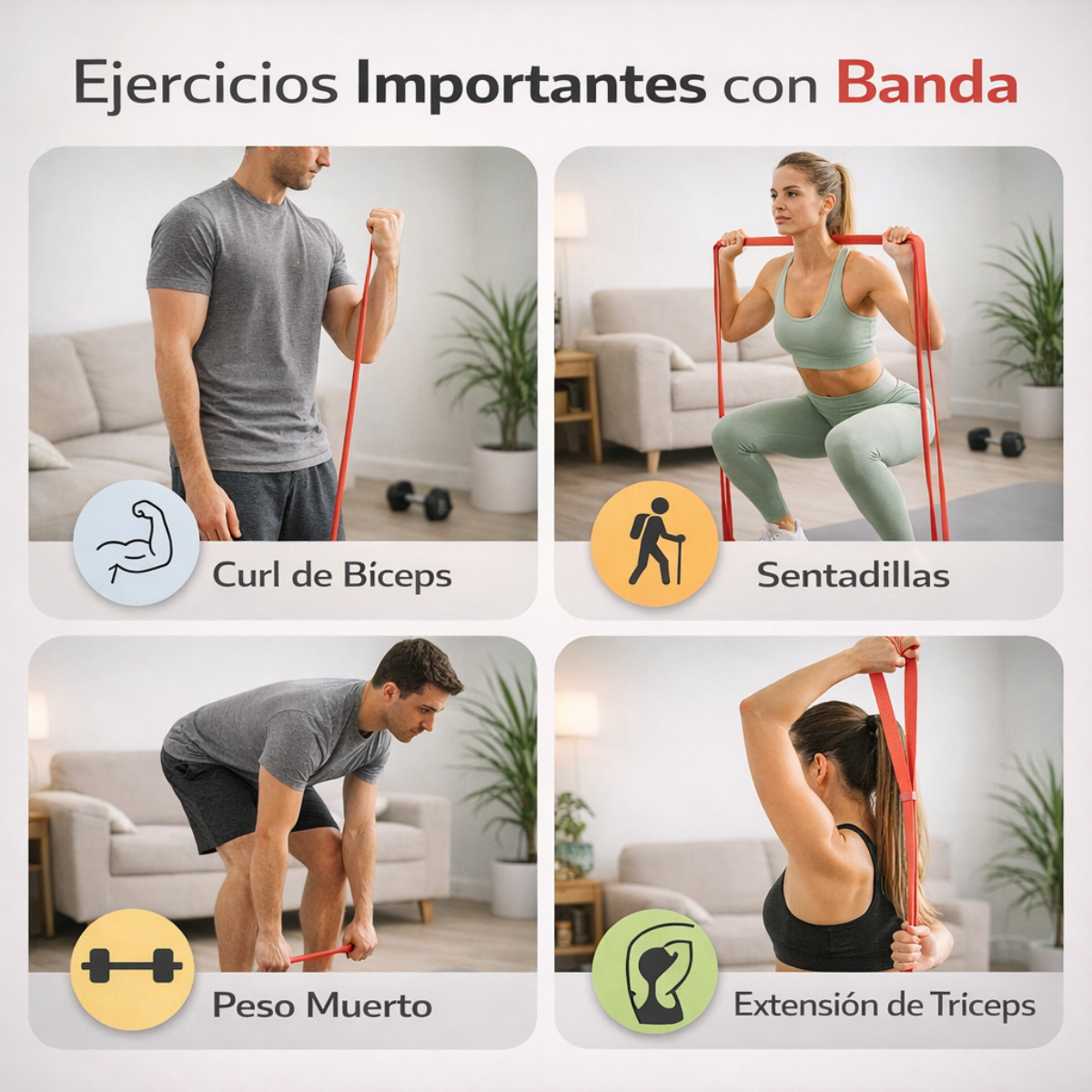 Banda Elástica de Resistencia Loop Roja 35lb Fitness-3