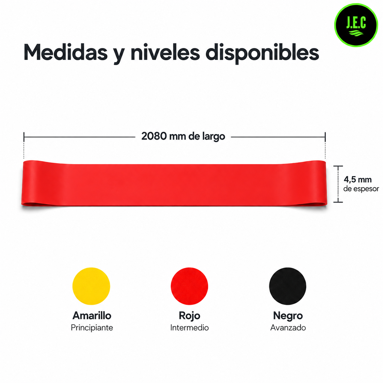 Banda Elástica de Resistencia Loop, Resistente y Duradera Roja 35LB-5