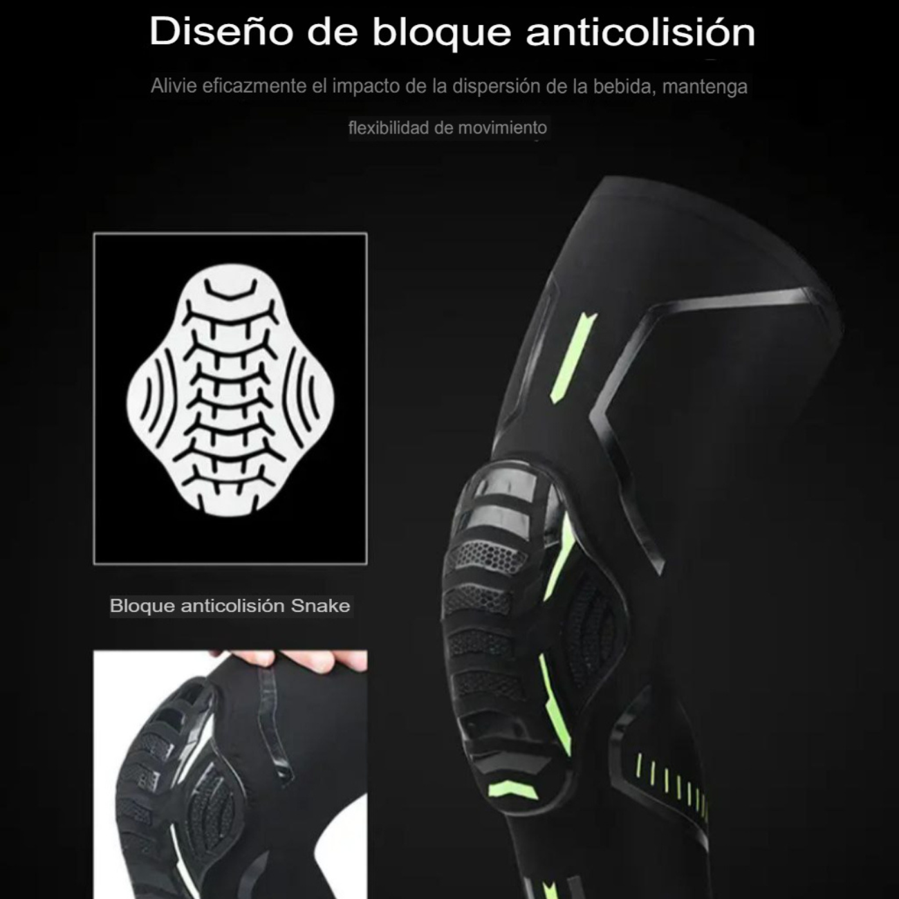 Rodillera Deportiva Antigolpes con Compresión y Zona de Impacto Reforzada-3