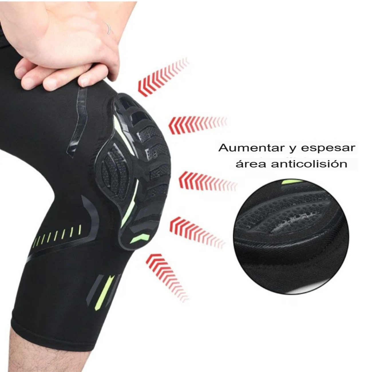 Rodillera Deportiva Antigolpes con Compresión y Zona de Impacto Reforzada-6