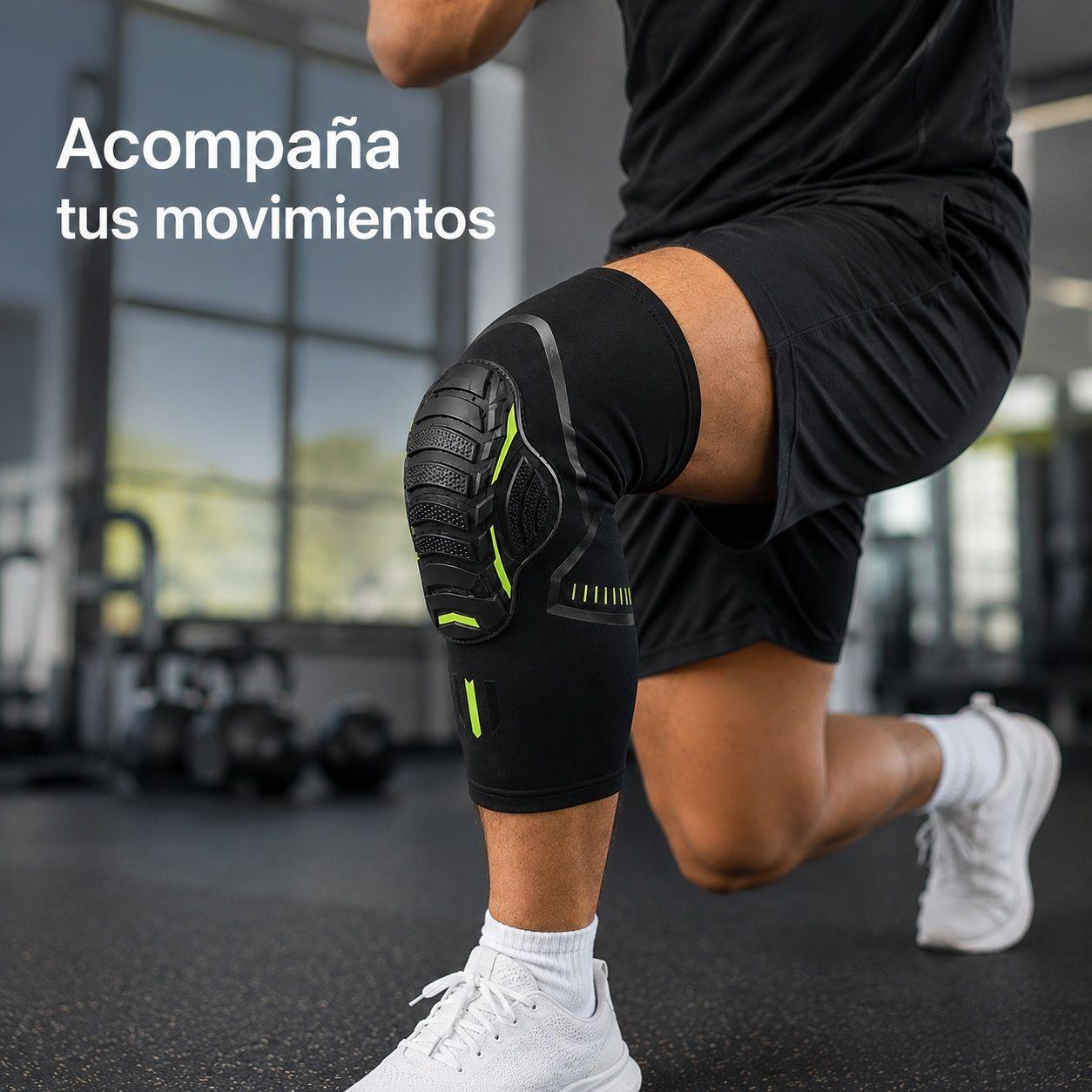 Rodillera Deportiva Antigolpes con Compresión y Zona de Impacto Reforzada-3