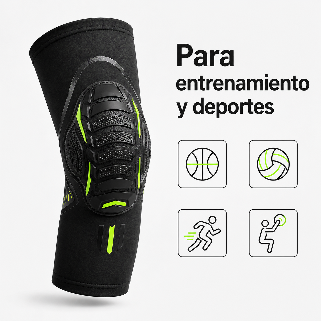 Rodillera Deportiva Antigolpes con Compresión y Zona de Impacto Reforzada-4