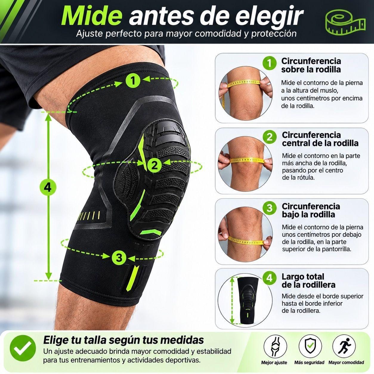Rodillera Deportiva Antigolpes con Compresión y Zona de Impacto Reforzada-6