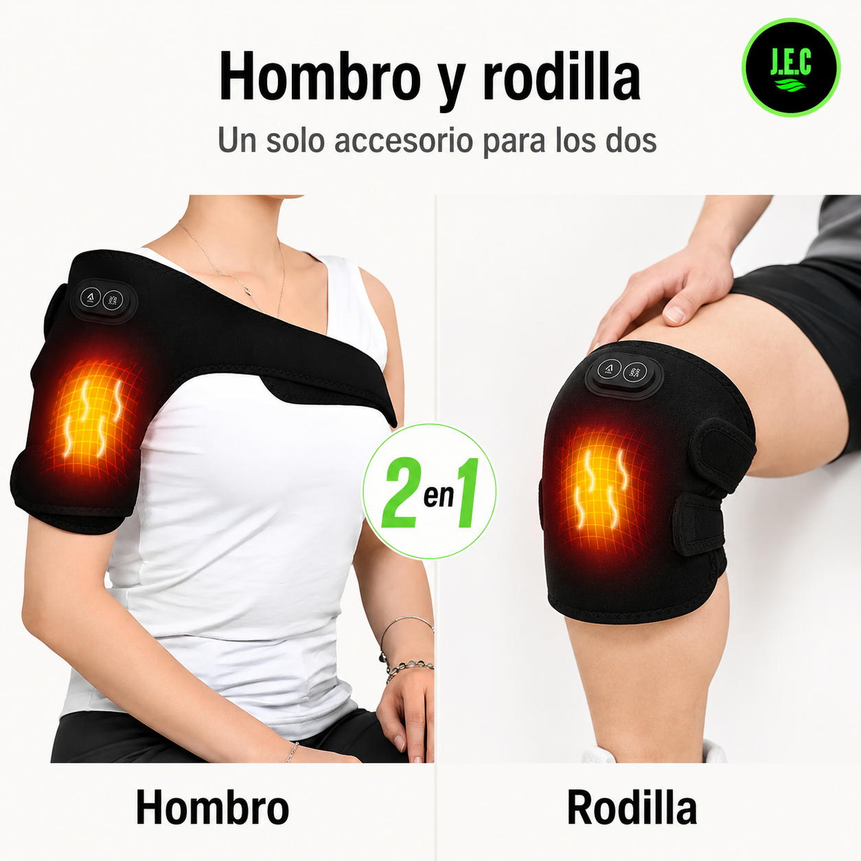 Hombrera Rodillera Termica 2 en 1 con 3 Niveles Calor USB-2
