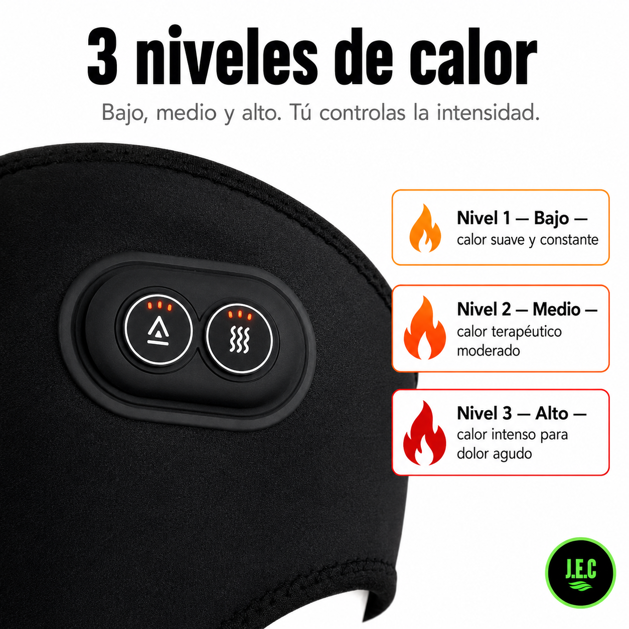 Hombrera Rodillera Termica 2 en 1 con 3 Niveles Calor USB-3