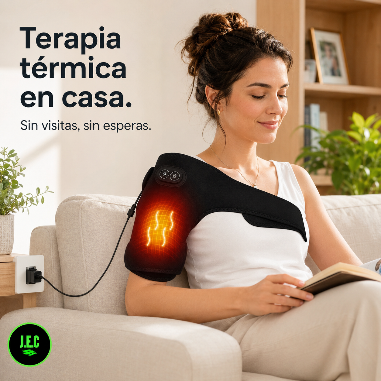 Hombrera Rodillera Termica 2 en 1 con 3 Niveles Calor USB-4