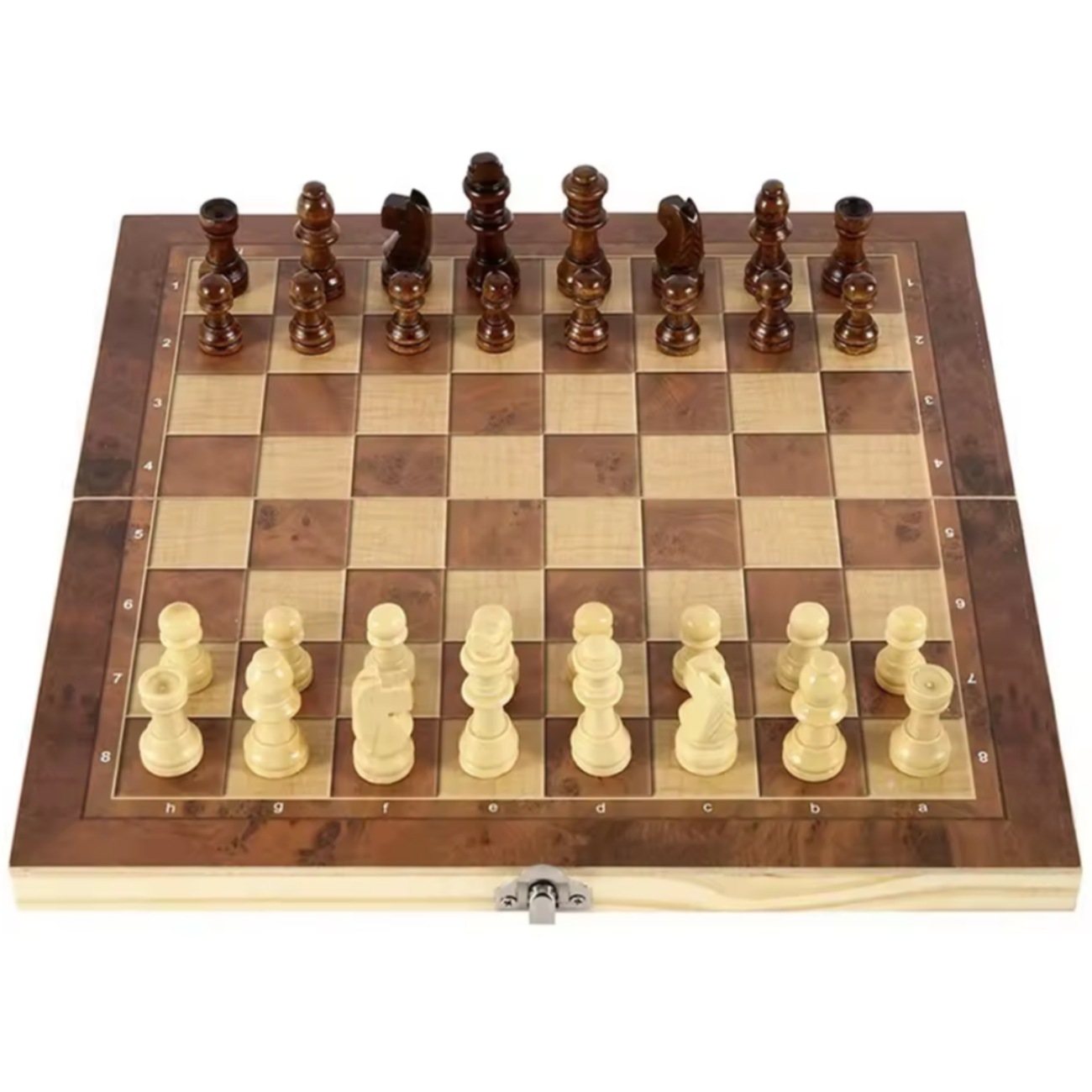Ajedrez 3 En 1 Madera 39x39 Cm Con Damas Y Backgammon-2