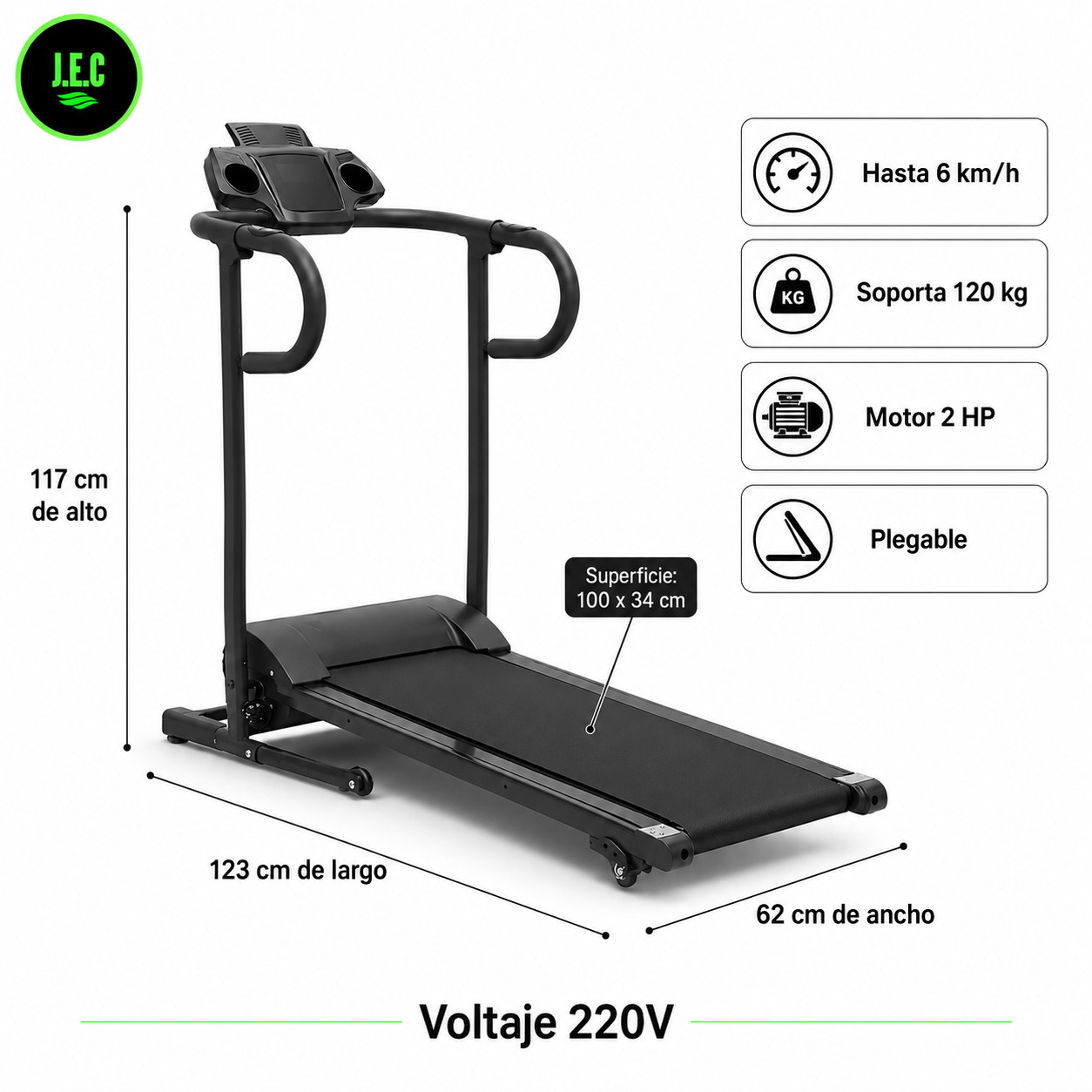 Caminadora Eléctrica Premium Plegable 2 Hp | Fitness En Casa-5
