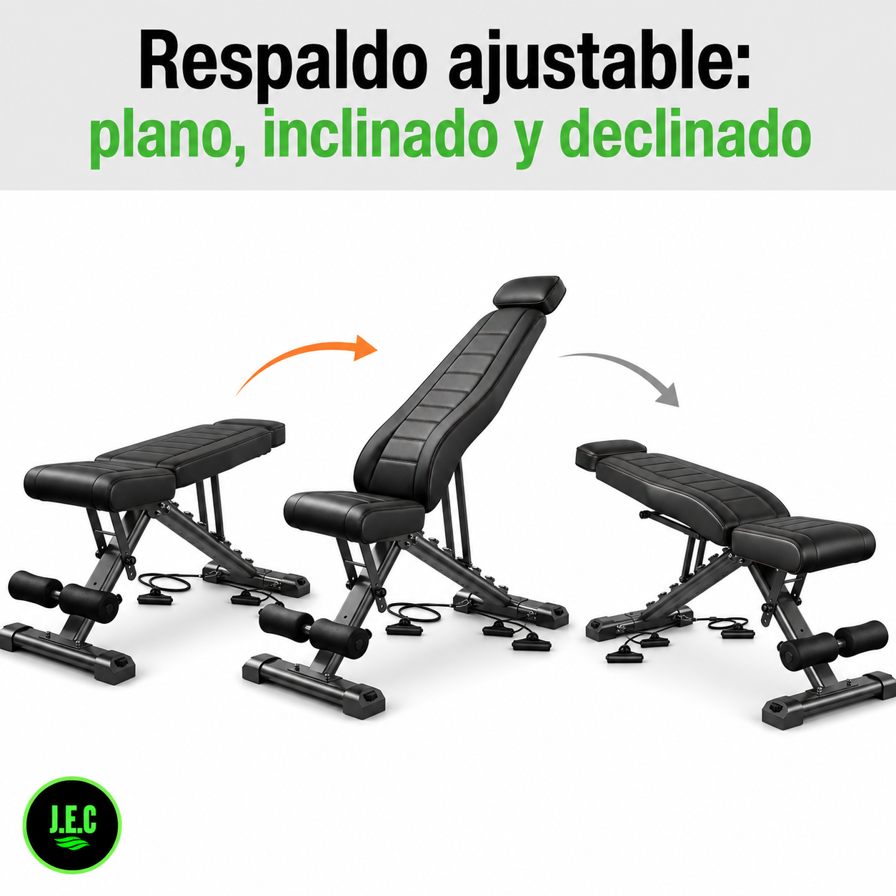 Banco de Ejercicios Ajustable de Acero Reforzado para Gimnasio en Casa-2