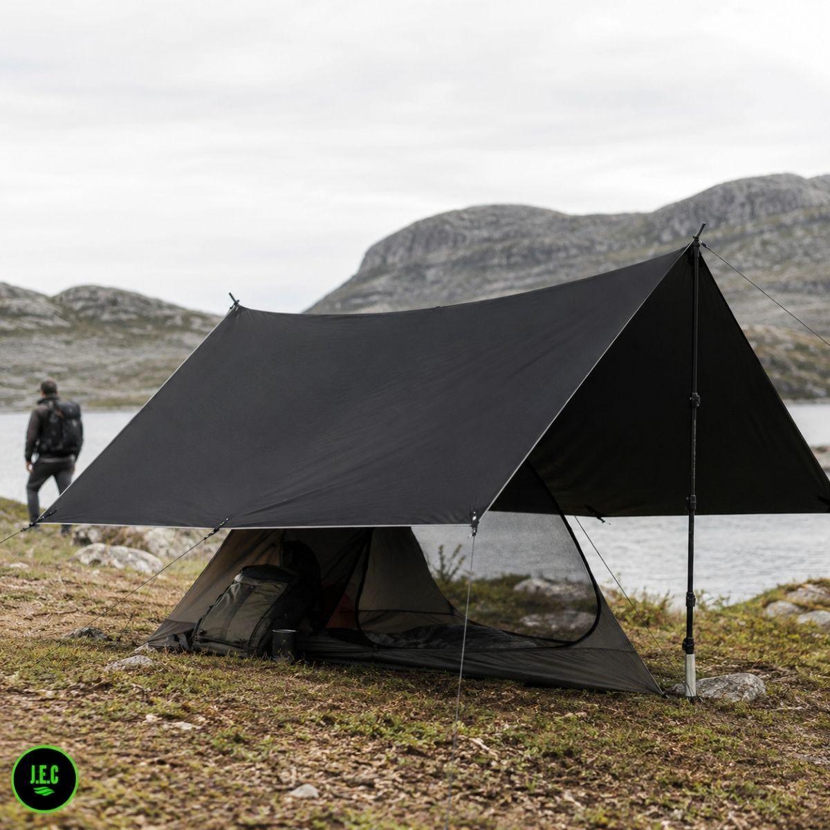 Toldo Impermeable Lona Carpa Trekking Refugio Ultraligero 3x3-4