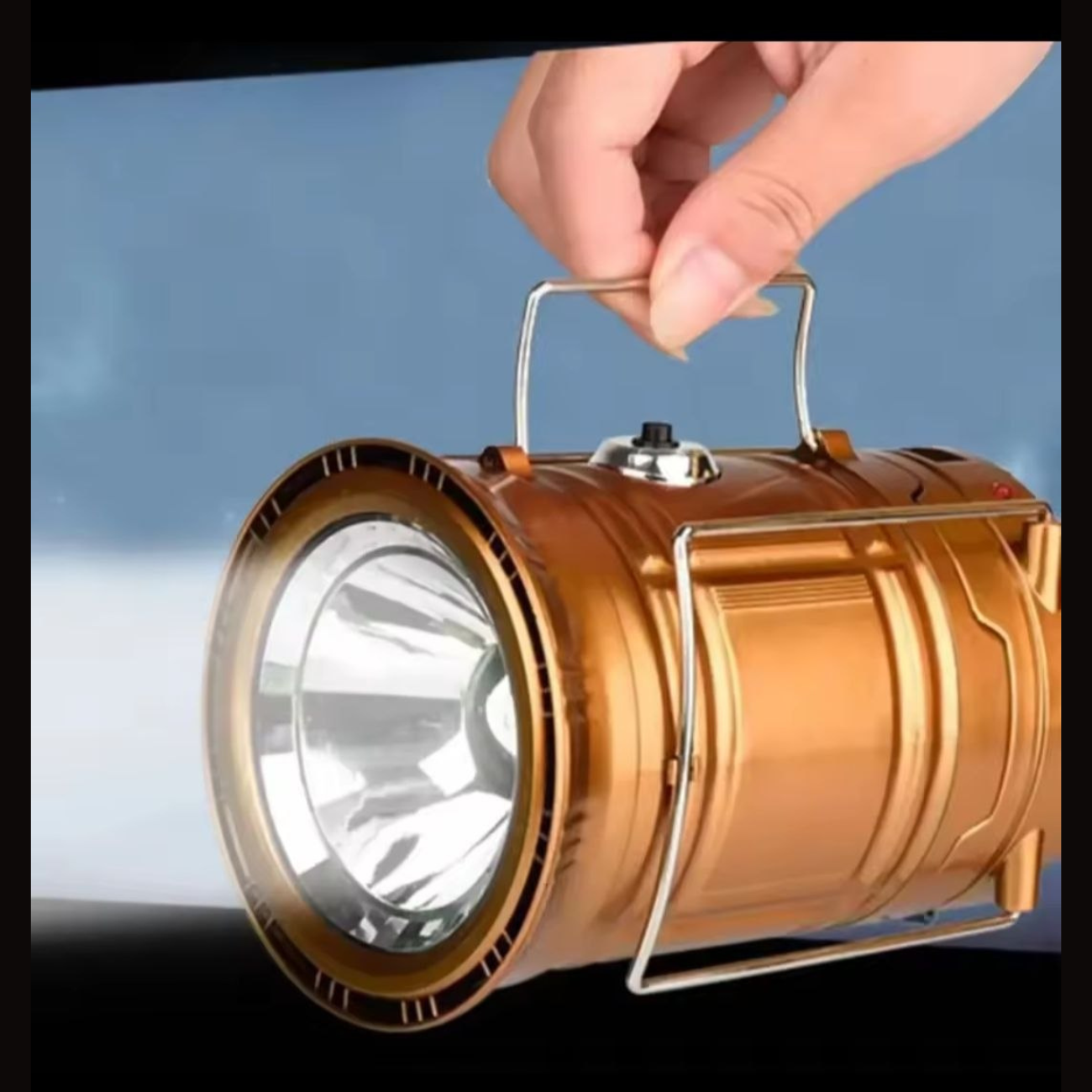 Lámpara LED Solar Camping Plegable Recargable Portátil-4