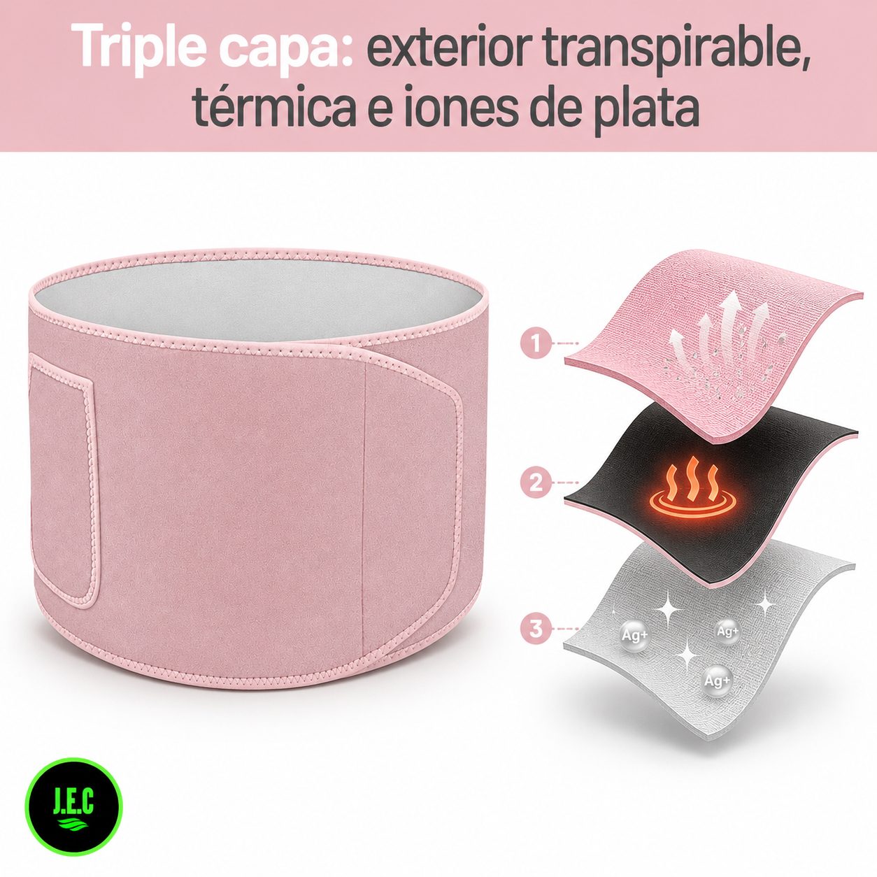 Faja Reductora Con Iones De Plata Mujer | Cinturón Ajustable-2